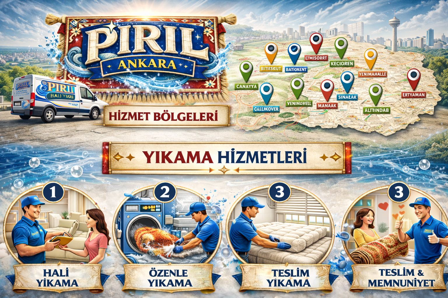 Ankara hizmet bölgeleri ve yıkama hizmetleri görsel alanı